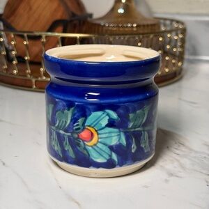 Blue Floral Ceramic Vase